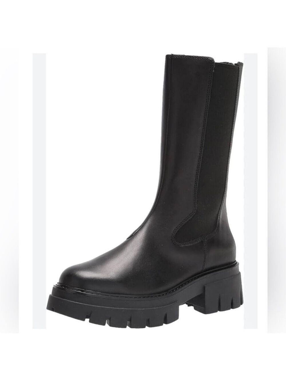 Ash Lennox Leather Mid Calf Chunky Platform Lug Sole Boots - NWT